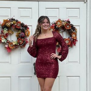Burgundy-Lucy in the Sky Dress